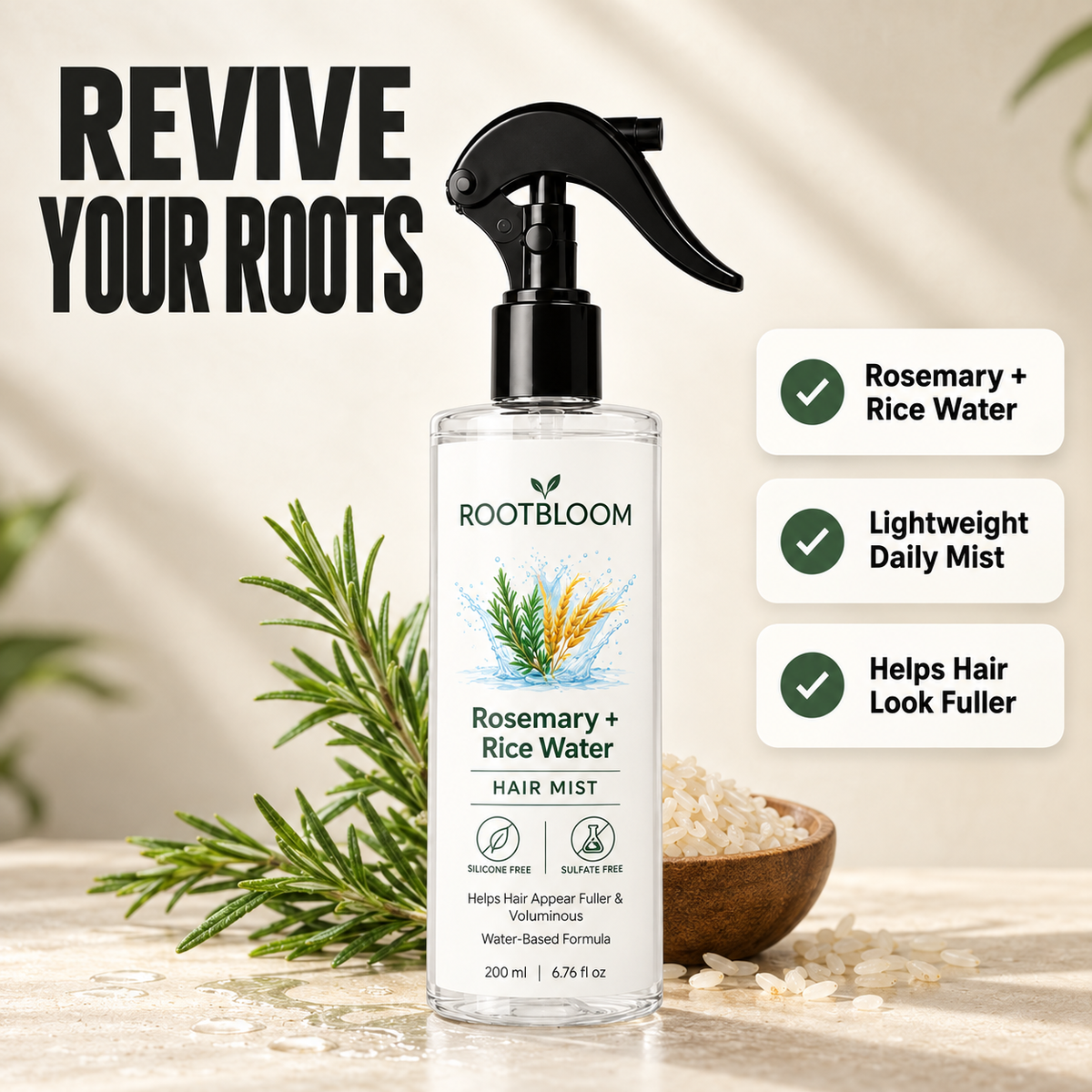 Rosemary & Rice Water Hair Mist