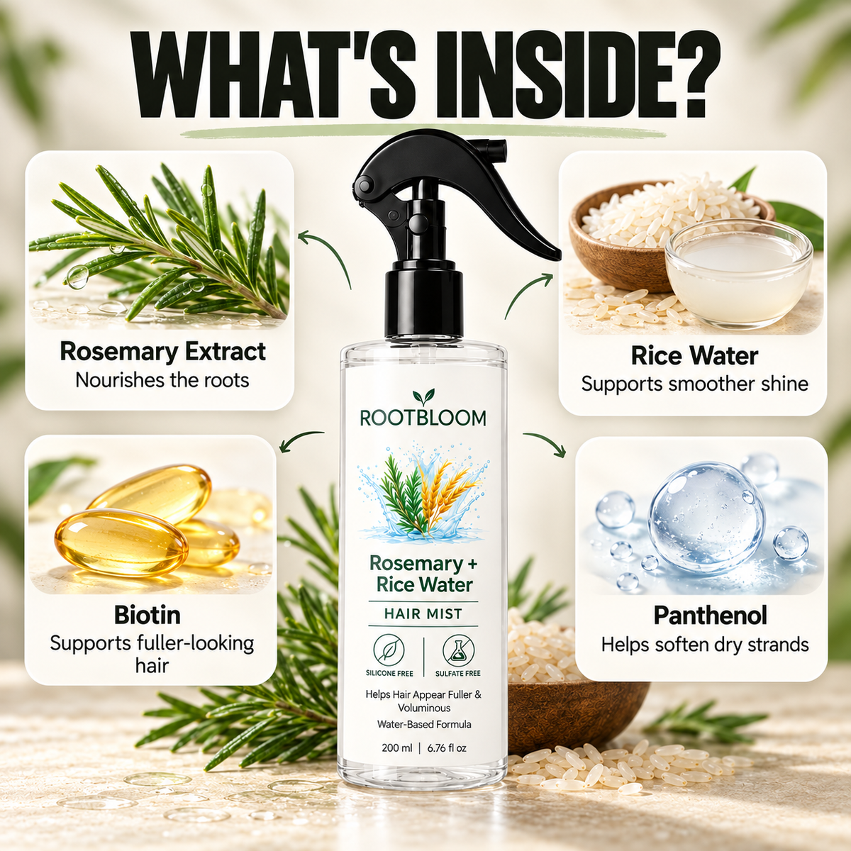 Rosemary & Rice Water Hair Mist